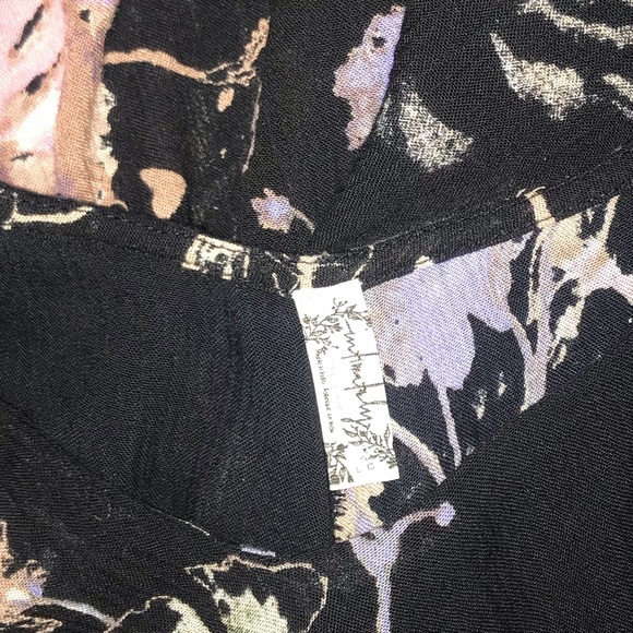 Free People Black Floral Tank Top Tunic - Picture 5 of 8